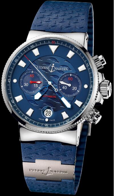 Replica Ulysse Nardin Maxi Marine Chronograph Blue Seal Watch 353-68LE-3